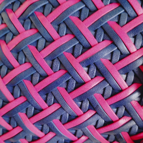 Rebecca Minkoff Mac Woven H045E650 Poppy Pink bag RARE - Picture 3 of 11